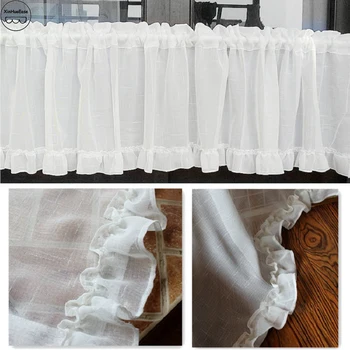 

XinHuaEase Kitchen Short Curtain House Lace Drapes Window Half Voile Door Valance Coffee Windows Tulle White Sheer Cafe Curtains