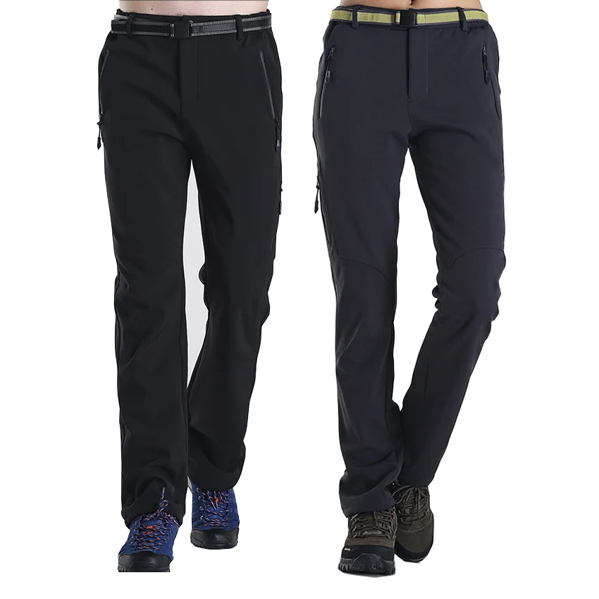 Mountainskin hombres mujeres Fleece Softshell pantalones elásticos al aire libre Camping senderismo Trekking pesca hombre mujer Pantalones MA173