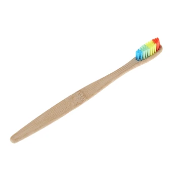

Oral Care Wooden Rainbow Bamboo Soft Bristle Toothbrush Dental Oral Care Adults Tooth Brush