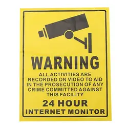 3 шт. видеонаблюдения Камера Системы Предупреждение знак Стикеры наклейка наблюдения 200 мм x 250 мм