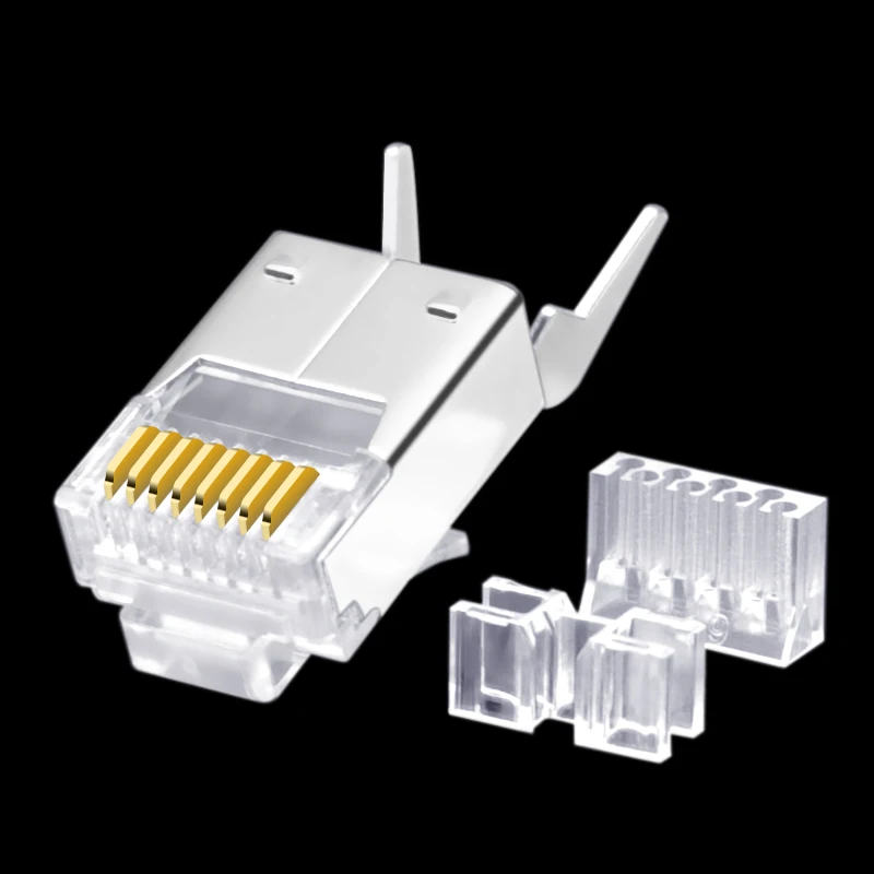 CNCOB Cat6 FTP с зажимом Ethernet коннектор RJ45 модульный Кристальный штекер гигабитный 8P8C