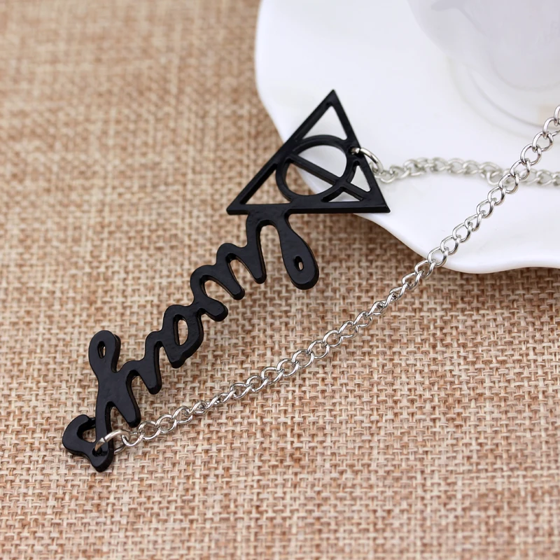 Dongsheng модное винтажное треугольное ожерелье Гарри всегда подвеска «Дары смерти» ожерелье s Подвески Поттер для женщин ювелирные изделия-30