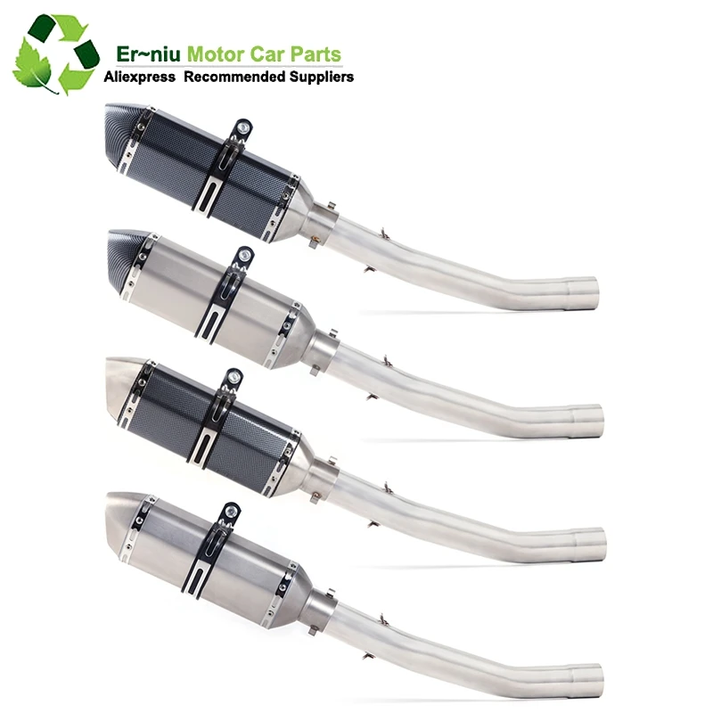 

ZX6R ZX-6R Motorcycle Exhaust Full system middle bend pipe + Muffler Slip-on for Kawasaki ZX-6R ZX6R 2008 to 2014