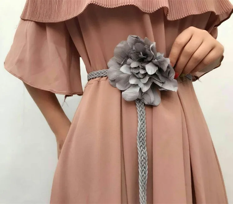 Модные ремни для женщин большой цветок Талия цепь женский тонкий пояс на талию простое платье аксессуары Талия chian