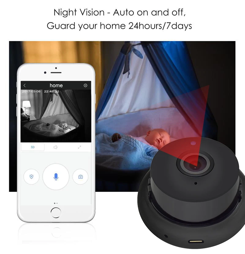 Wistino 960P Wireless IP Camera VR Mini WIFI Camera IR Night Vision Smart Home Security Camera Onvif Monitor Baby Monitor 2 (5)