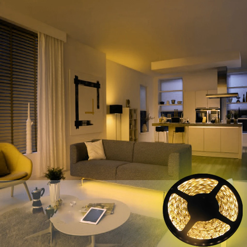 

1Wireless Control Smart Dimmable 5M 2A 60W 12V RGB LED Strip Waterproof LED Tape Light for Alexa Android IOS