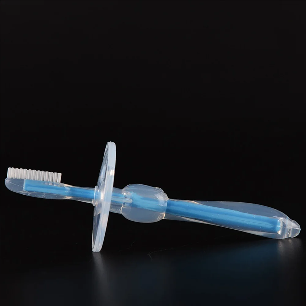 Новые мягкие щетинки детские молочные зубы зубная щетка для ухода за зубами для малышей - Цвет: Синий
