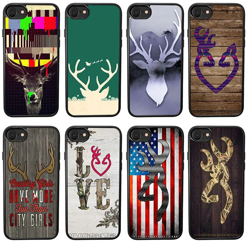 Hot Browning Camo Logo Deer Hunting Cell Phone Cases Hard PC TPU Plastic Cover for iphone 4 4S 5 5S SE 6 6S 7 8 Plus Case |