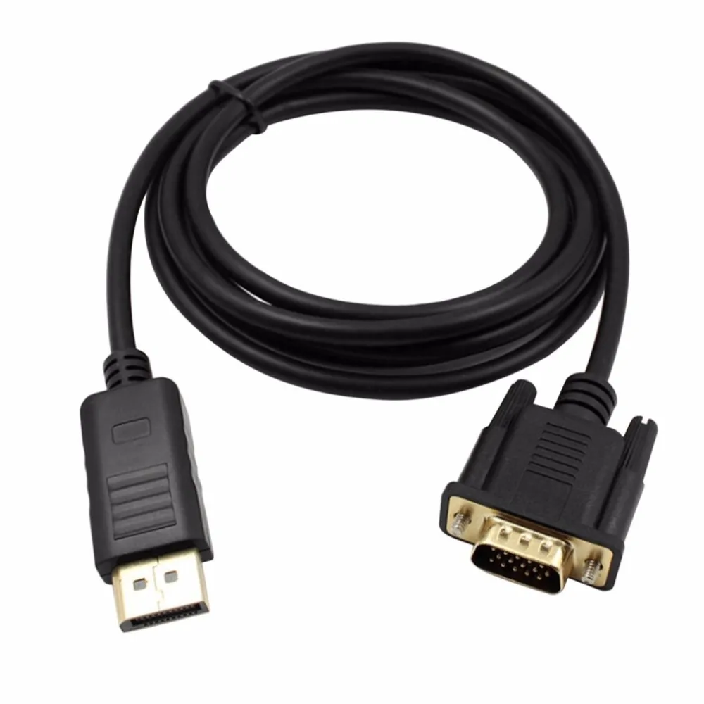 1,8 м Mini DisplayPort to VGA кабель адаптер Full HD 1080P папа-мама DP To VGA конвертер кабель для MacBook HDTV проектор