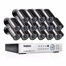 TMEZON 16CH CCTV System 16PCS 1080P Outdoor Weatherproof Security Camera 16CH 1080P DVR Night Vision Video Surveillance System