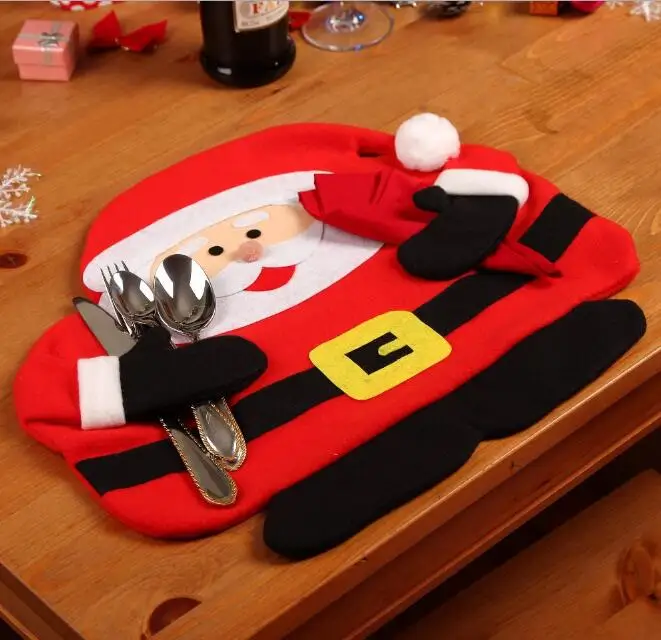 

2Set New Christmas Solid Santa Claus Placemat + Napkin Place Mat placemat pad napkin Dinner table Dec wholesale FG417
