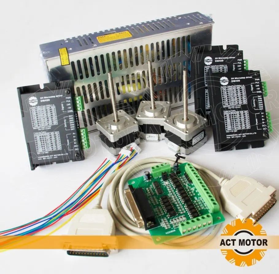 

4-LEAD Nema16 linear Motor 30oz-in 3Axis CNC & Driver DM420, 128 Microstep Mill Control