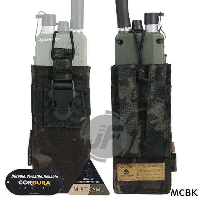 Emerson тактический MOLLE MBITR PRC148 152 радио чехол EmersonGear Walkie Talkie карман w/Пряжка для крепления RRV жилет - Цвет: MCBK