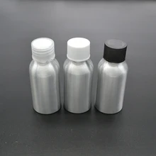 50 шт алюминиевые бутылки контейнеры для косметических образцов пустые многоразовые PP Кокс крышка металлическая упаковка раствор упаковочная трубка 30 мл