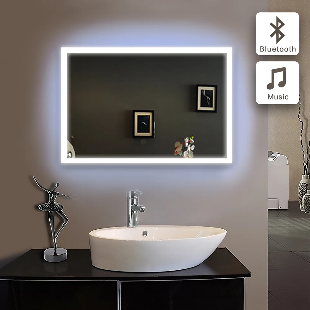 

Bluetooth ILLUMINATED LED bath mirror 90-240v70x100cm in bathroom piegel badkamer GLASS MIRROR Bathroom mirror Wall IP44 E102B