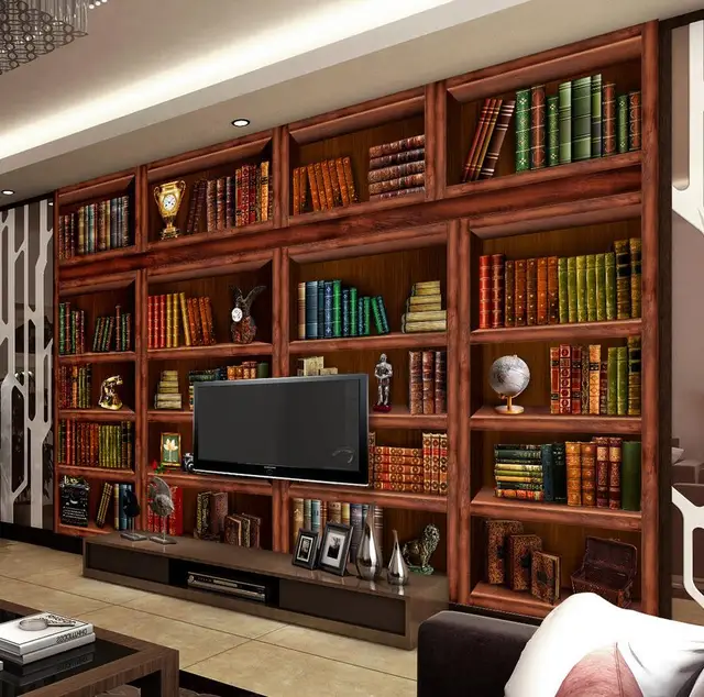 Customized Wallpaper For Walls Living Room Bookcase Wall Customized Wallpaper For Walls Living Room Bookcase Wall Mural Photo Home Decoration
