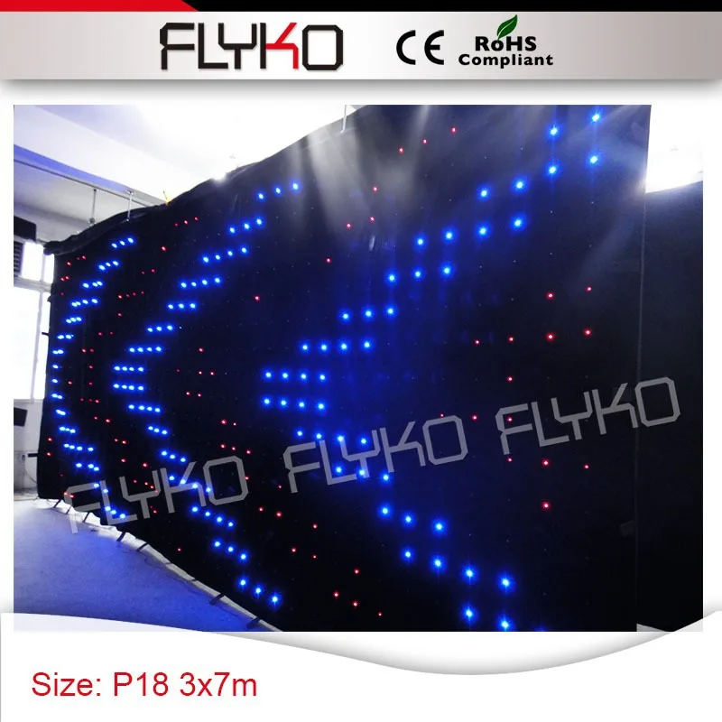 

Stage design xxx video message led display 3x7m p18 led flexible curtain screen