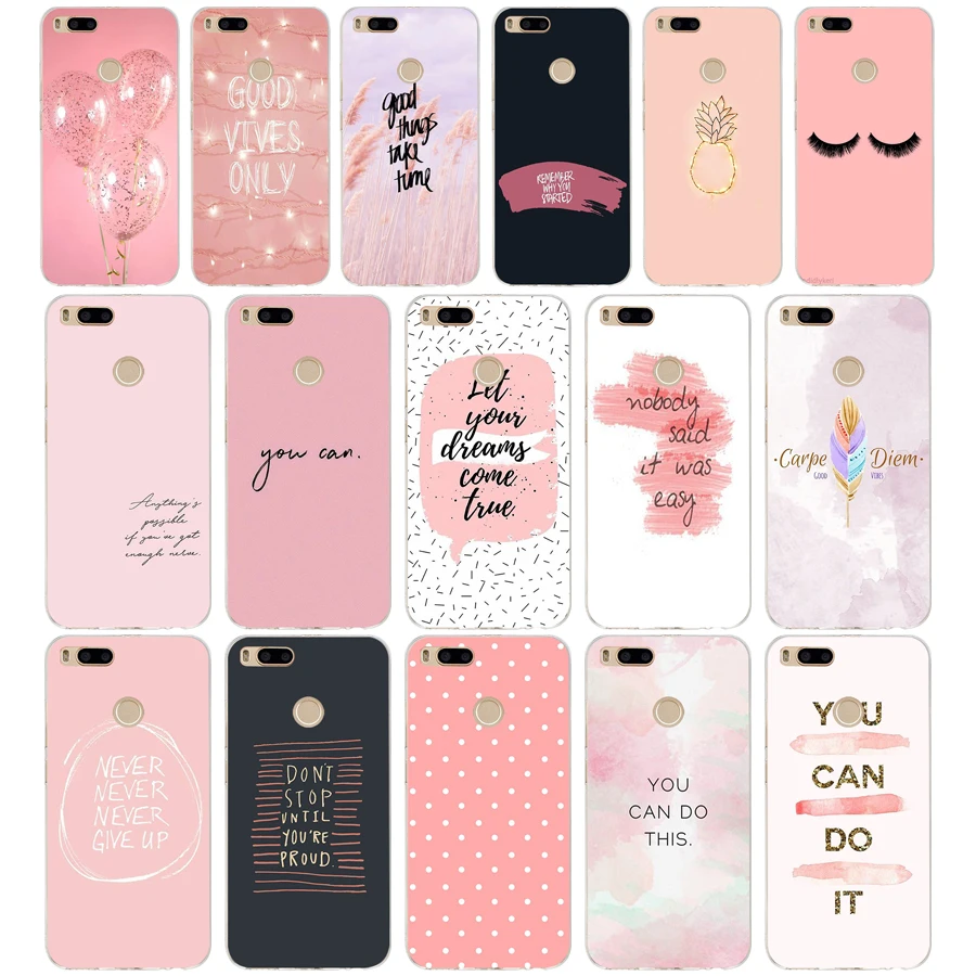

15SD Proverb Phrase Motto Soft Silicone Tpu Cover phone Case for xiaomi redmi 4A 4X note 4 4x mi A1 A2 lite