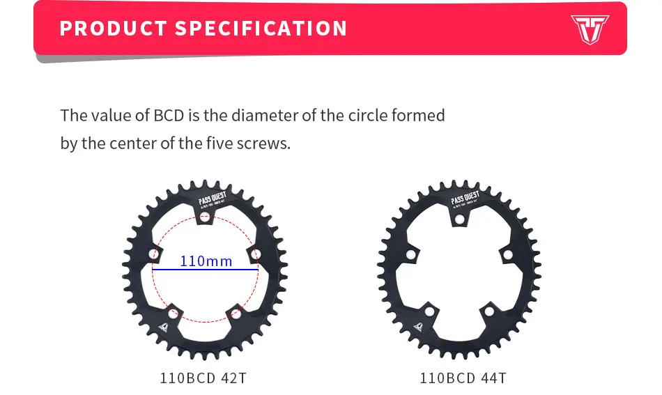 PASS QUEST 110/5 BCD 110BCD Овальный дорожный велосипед Узкий широкий Chainring 42 T-52 T велосипедный велосипедная Звездочка для sram 3550 APEX RED Crankset