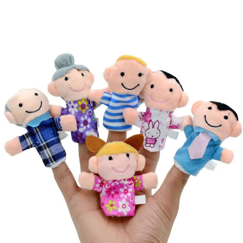 Happy Family Finger Puppets 100Cotton Materials 6pcs/lot Family