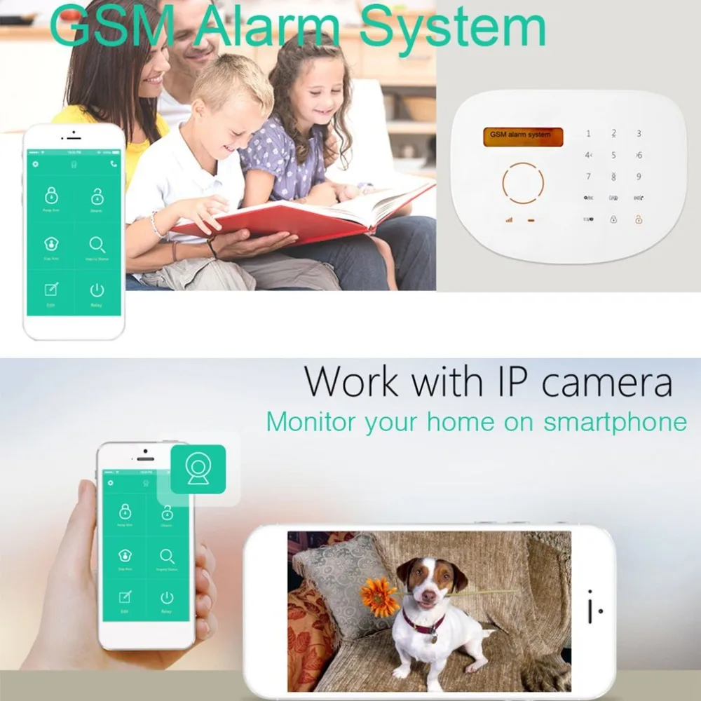 433/868 МГц Сенсорная панель Беспроводная GSM сигнализация приложение управление домашняя охранная сигнализация комплект поддержка ip-камеры Android/IOS управление приложением