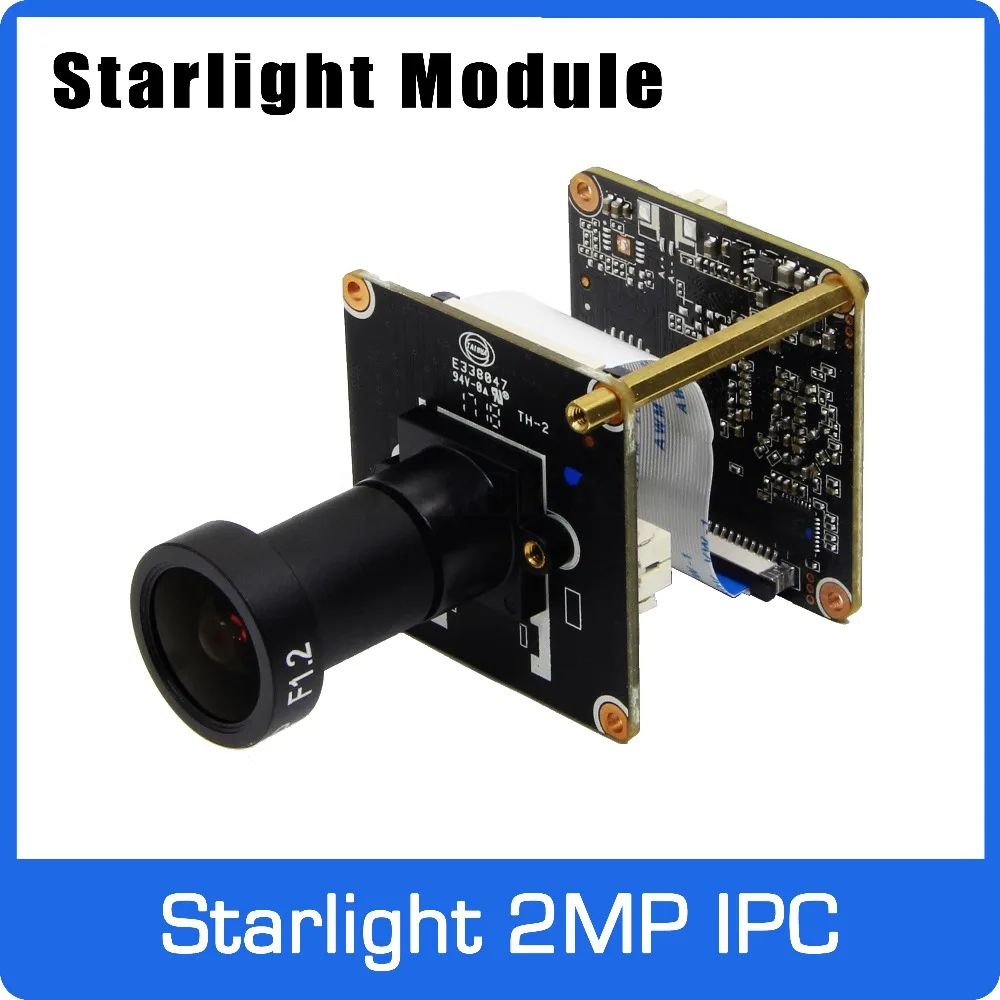 Ip-камера Starlight 1080P H265 с модульной платой, с сенсором SONY IMX307 и HI3516EV100 с объективом F1.2 4 мм