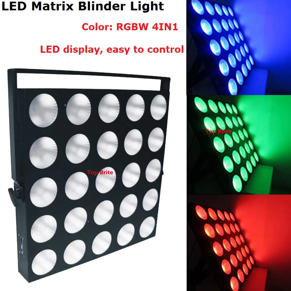 1 единица Dj освещения 25X10 Вт RGBW Quad Цвет светодиодный Матрица Блиндер огни высокой Мощность 200 Вт светодиодный прожекторы Disco Вечерние огни