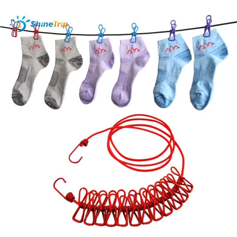 Shinetrip для отдыха на природе вешалка портативная бельевая веревка с зажимом