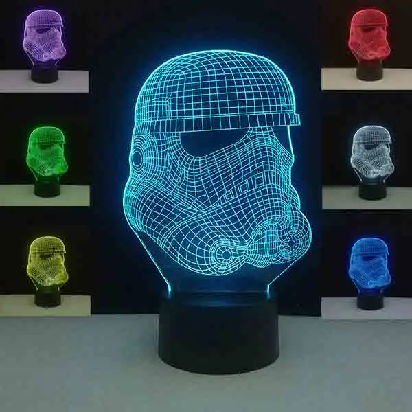 Звездные войны лампа 3D ночные светильники воин USB RGB свет 10 Светодиодный Настольные лампы для спальни гостиной домашний стол Patry украшения - Испускаемый цвет: Without Remote