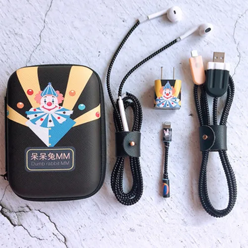 Style 2 Забавный мультяшный usb-кабель протектор для наушников с кабельным Стикеры для намотки спиральный usb-шнур с зарядным устройством для iphone 5 6 7 8 Разъем XR - Цвет: Style 2