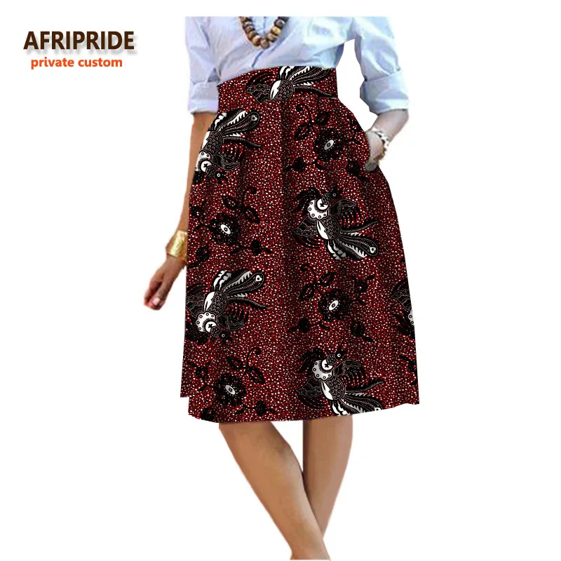 Летняя Оригинальная одежда в африканском стиле, миди юбка для женщин, индивидуальный заказ, высокое качество, батик, хлопок, женская одежда A722704 - Цвет: 187J