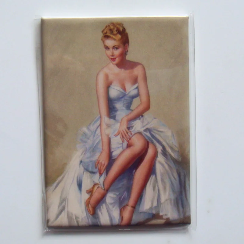 Постерные магниты винтажный Pin up Девушка прямоугольные для холодильника стикер