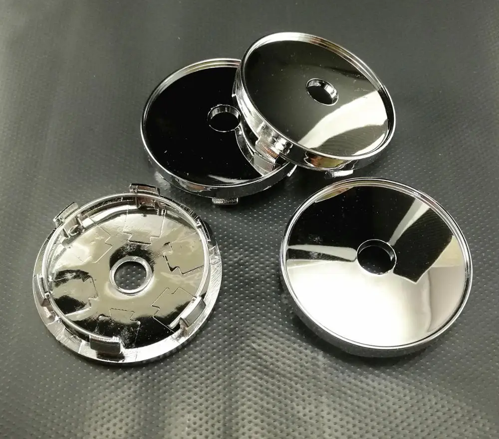 

4 PCS Without Logo Portable Universal Car CHROME Wheel Center HUB CAP Sticker 60mm Plastic