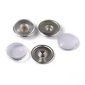 

Snap Button Making Brass Snap Buttons with Clear Glass Cabochons,Platinum,Clear,Button:18x4mm;Knob:6mm;Tray:16mm;Glass:16x5.3mm