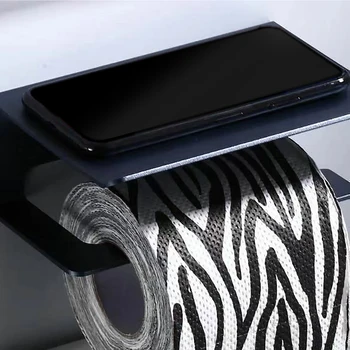 

Behogar Toilet Paper Towel Holder Aluminum Wall Mounted Tissue Roll Hanger with Phone Holder Rack Bracket for Bathroom Lavatory