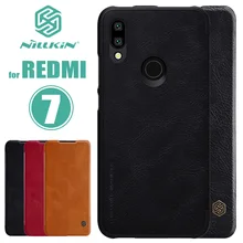 Чехол-книжка для телефона Xiaomi Redmi 7 Nillkin Qin, кожаный чехол с отделением для карт, Роскошный деловой чехол для Xiaomi Redmi 7 Pro Nilkin, задняя крышка