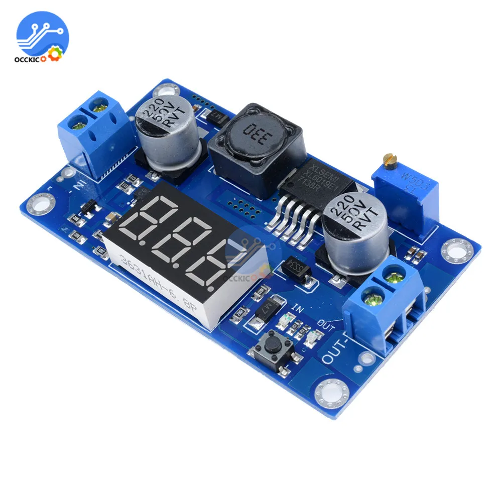 

1pcs DC-DC Adjustable Step-up Boost 4.5-32V to 5-52V Power Converter Module XL6009 With LED Screen Digital Display Voltmeter