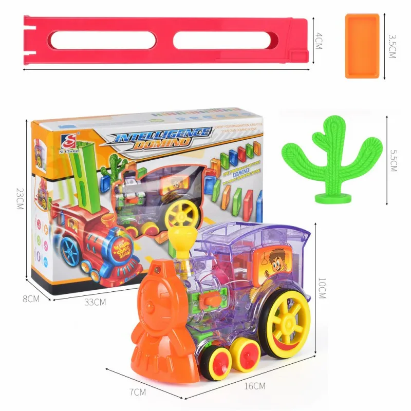 60+ 20 шт поезд электрический домино автомобиль модель магический автоматический набор красочные пластиковые игрушки домино Подарочная игра для мальчиков детей