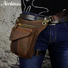 Norbinus мужская сумка-мессенджер из натуральной кожи, сумка на плечо для поездок на мотоцикле, Мужская поясная сумка из воловьей кожи