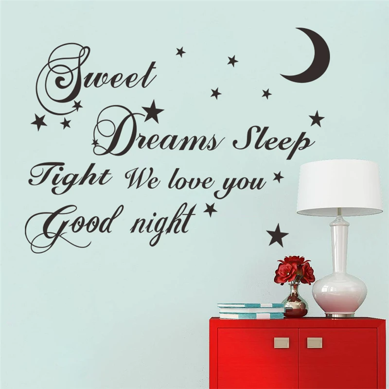 sweet dreams sleep tight we love you good night letters wall stickers