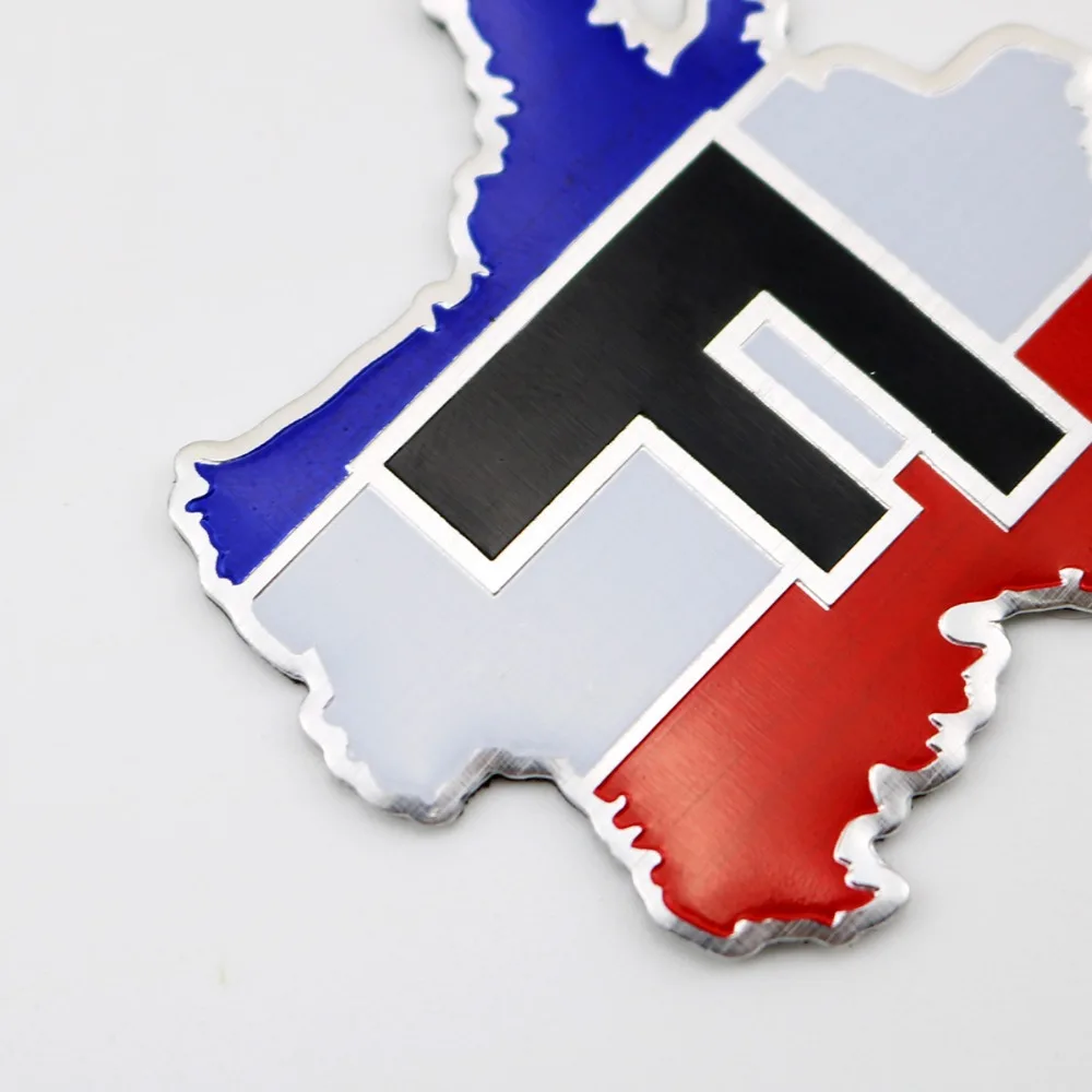 Piezas exteriores del camión del coche Universal 3D insignia del Metal pegatina del emblema de la etiqueta para Francia francesa FR mapa del país accesorios de ajuste de la bandera Piezas exteriores del camión del coche Universal 3D insignia del Metal pegatina del emblema de la etiqueta para Francia francesa FR mapa del país accesorios de ajuste de la bandera