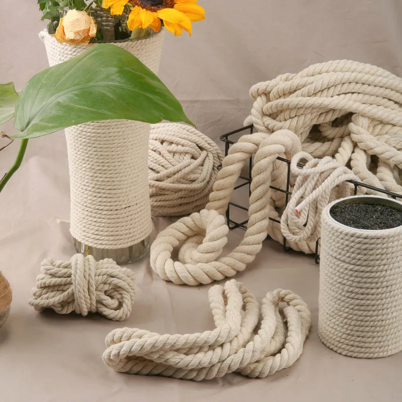 

4 M/lot Eco-friendly Material Braided Thread Cotton Rope Hand Woven Rope DIY Handcraft Sewing Supply Thick Curtain Decorative