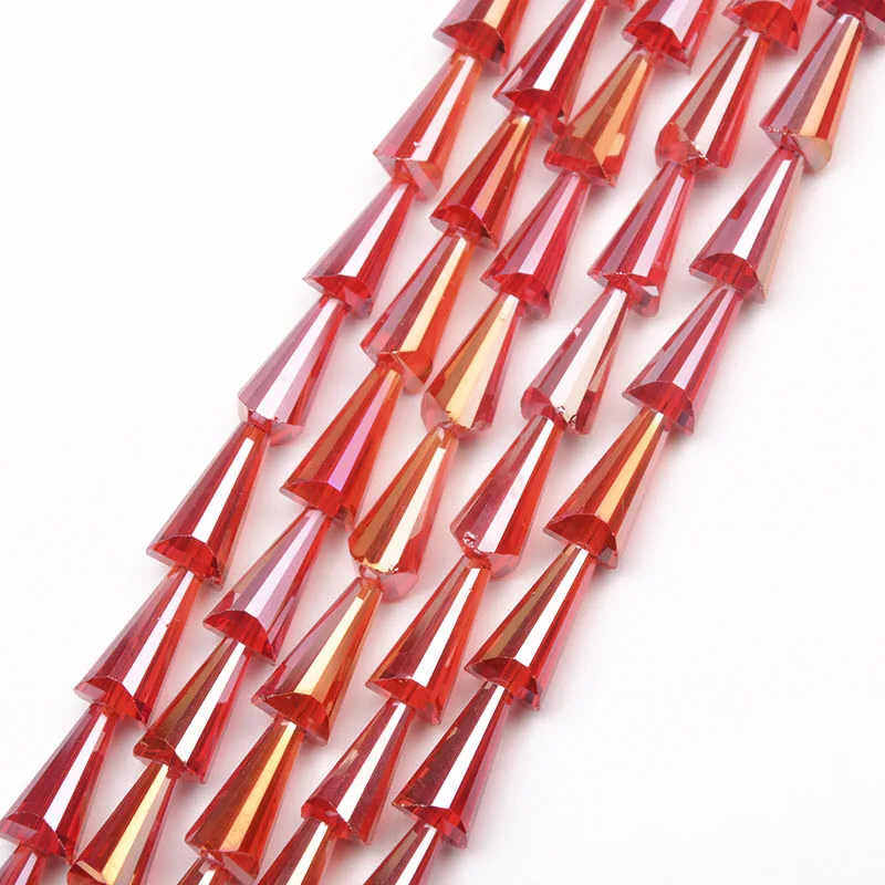 8*16 мм 50 шт Австрийские хрустальные бусины в форме башни конические бусины для украшений аксессуары для изготовления браслетов DIY - Цвет: red