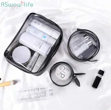 Portable Travel Bag Waterproof Transparent PVC Cosmetic Supplies Spot Simple Cosmetic Bags Bathroom Storage Stuff Round Square
