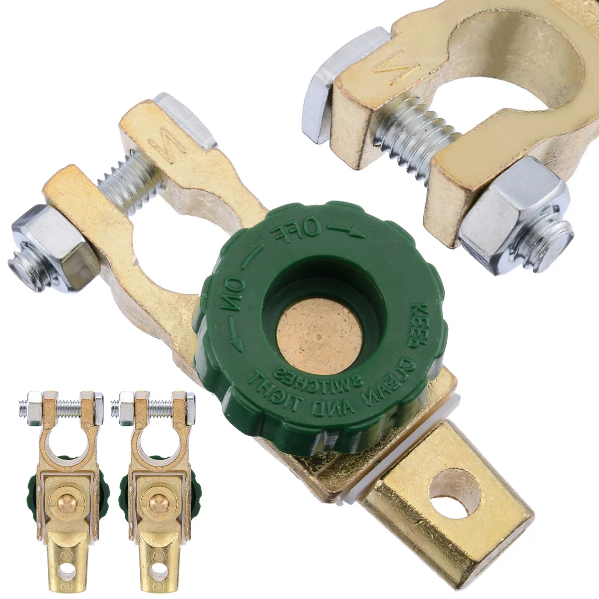 Car Auto Battery Terminal Link Quick Cut-off Disconnect Master Kill Shut Switch Zinc Alloy Copper Plating Battery Cut Off Switch