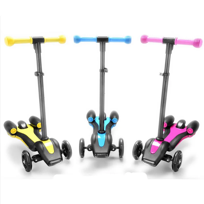 2017 New Kids Scooter Kickboard Bike beetle 4 in 1 Folding Pedals Flashing Foot Kick Skateboard Children birthday gift | Спорт и