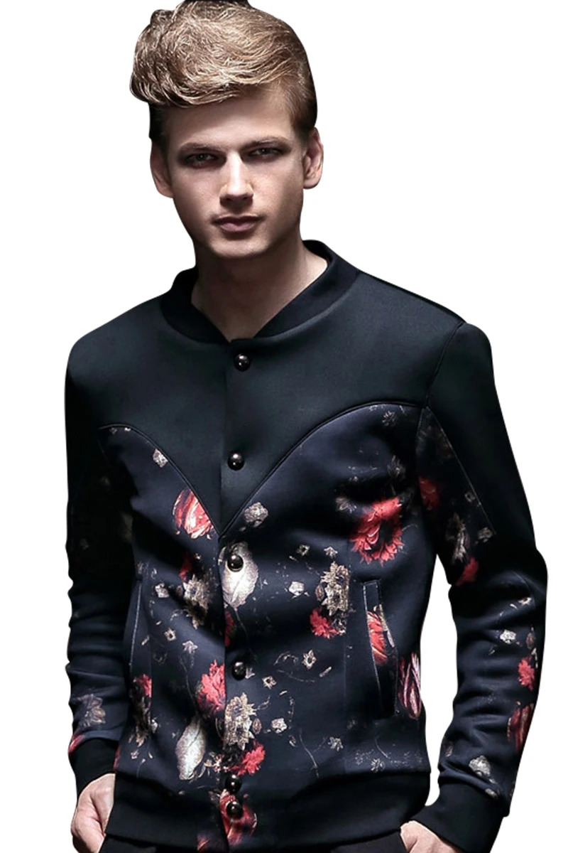 

Free Shipping New fashion casual Large size men's male autumn jacket collar stitching slim thin coat long sleeved 14048 fanzhuan