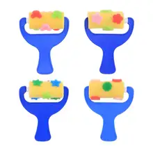 4 шт./компл. губка Краски кисть Пластик ручка Foam Roller детей Книги по искусству граффити рисунок игрушки ремесло Краски ing инструменты школьные поставка