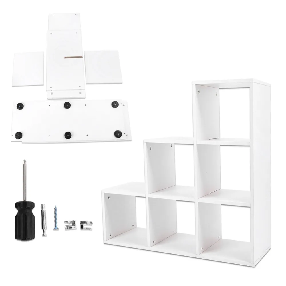 6 Grids Storage Cube Display Shelf Modern Wooden Bookshelf Furniture ...