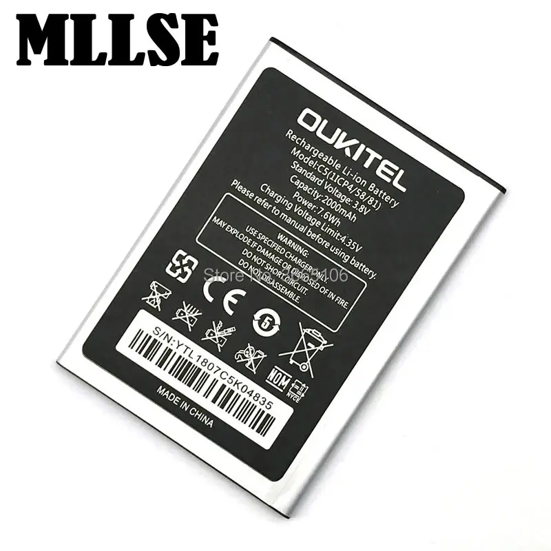 

MLLSE C1 C3 C4 C8 battery for Oukitel C5 PRO Mobile Phone Batterie Tracking Code